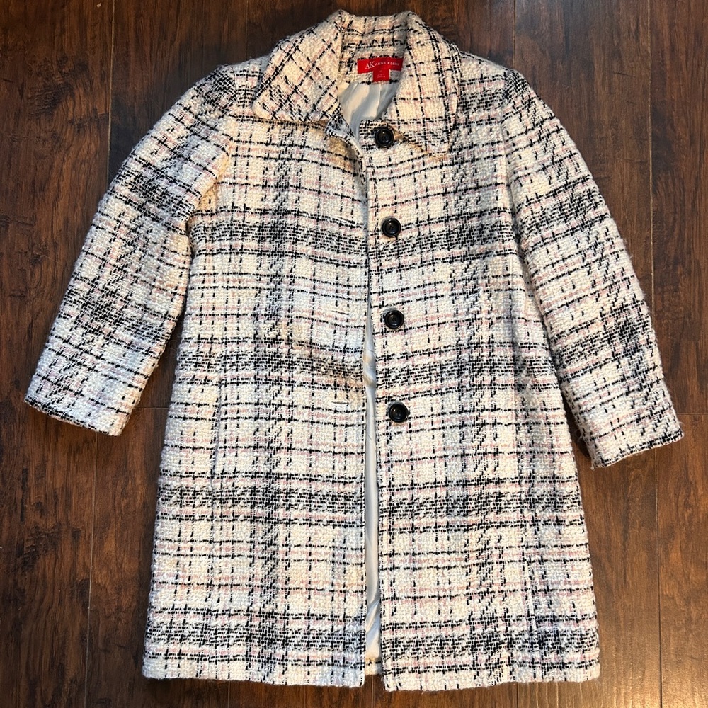 Anne Klein Black and White Plaid Coat